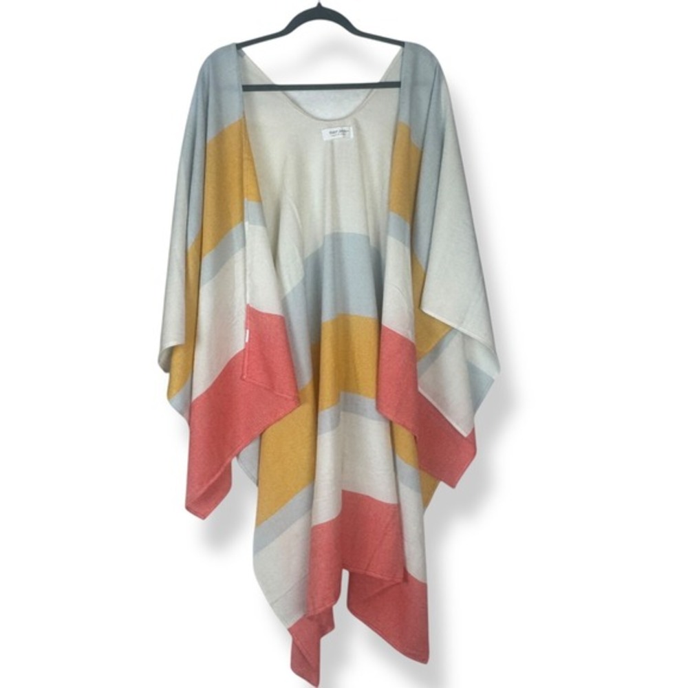 MerSea Catalina Travel Wrap One Size Striped Coastal Chic Resort Poncho Coverup - Picture 1 of 8